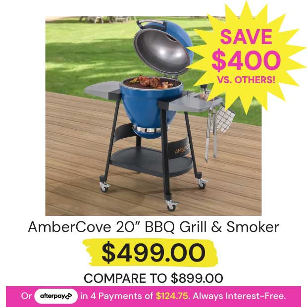 $499 AmberCove 20" Outdoor Grill & Smoker Save $400 vs. Others!