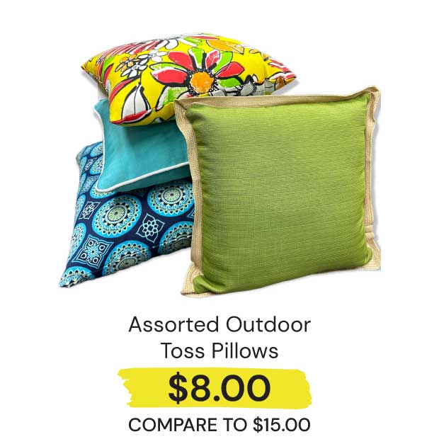 $8 Assorted Outdoor Toss Pillows