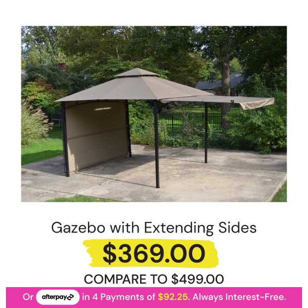 $369 Backyard Expressions Gazebo with Extending Sides