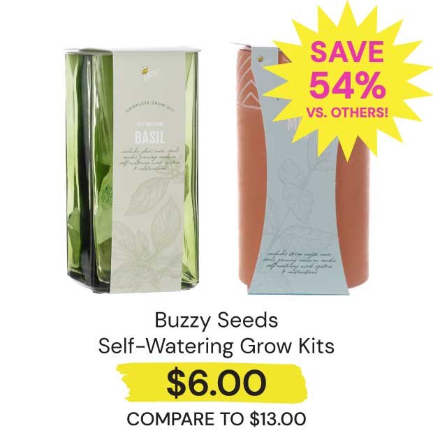 $6 Buzzy Seeds Self-Watering Grow Kits Save 54% vs. Others!