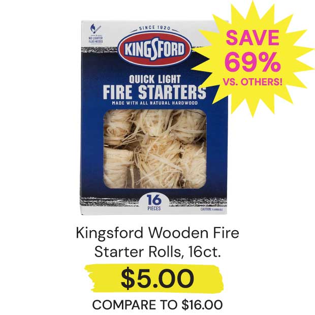 $5 Kingsford Wooden Fire Starter Rolls Save 69% vs. Others!